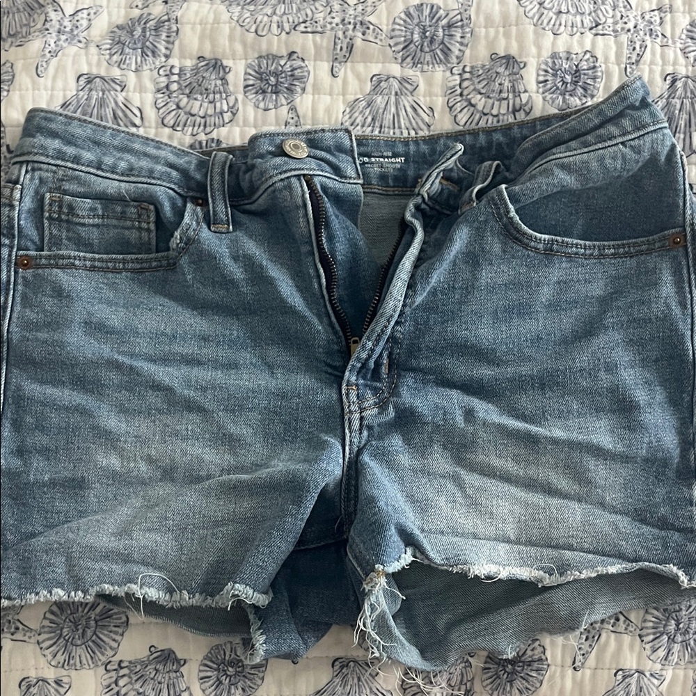 Old Navy Blue Jean Shorts Distressed Raw Edge